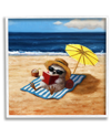 Stupell Bird Sunbathing Reading Beach Framed Giclee Wall Art By Lucia Heffernan