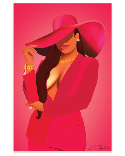 Icanvas Big Tyme Medium In Hot Pink Print On Acrylic Glass By Aminah Dantzler