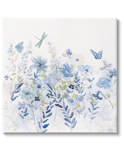 Stupell Delicate Blue Floral Garden Canvas Wall Art By Sally Swatland