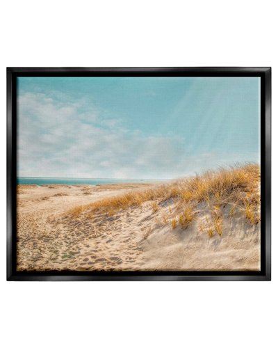Stupell Sandy Ocean Beach Sun Rays Framed Floater Canvas Wall Art By Brooke T. Ryan