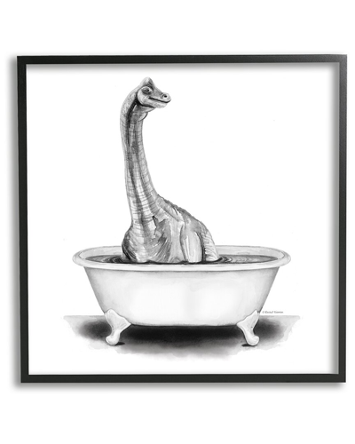 Stupell Dinosaur Vintage Bathroom Tub Framed Giclee Wall Art By Rachel Nieman