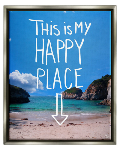 Stupell My Happy Place Summer Beach Framed Floater Canvas Wall Art By K. Kaufman