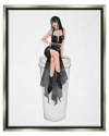 STUPELL FASHIONABLE WOMAN GLAM COFFEE CUP FRAMED FLOATER CANVAS WALL ART BY ZIWEI LI