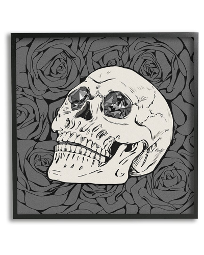 Stupell Crystal Eyes Skull Goth Roses Framed Giclee Wall Art By Ziwei Li