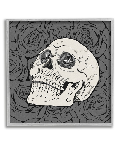Stupell Crystal Eyes Skull Goth Roses Framed Giclee Wall Art By Ziwei Li