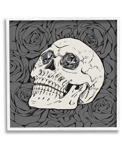 STUPELL CRYSTAL EYES SKULL GOTH ROSES FRAMED GICLEE WALL ART BY ZIWEI LI