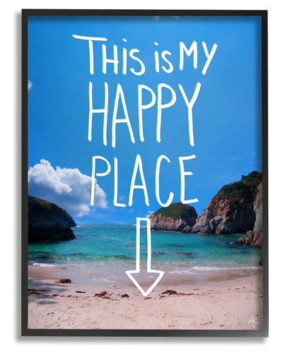 Stupell My Happy Place Summer Beach Framed Giclee Wall Art By K. Kaufman
