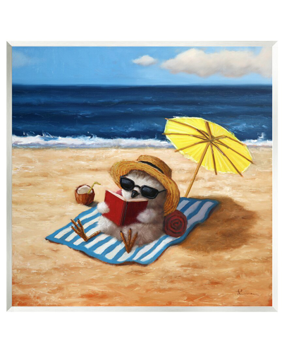 Stupell Bird Sunbathing Reading Beach Canvas Wall Art By Lucia Heffernan