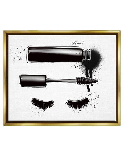 Stupell Glam Mascara Lashes Makeup Framed Floater Canvas Wall Art By Alison Petrie