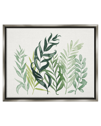 Stupell Layered Plant Leaves Botanical Framed Floater Canvas Wall Art By Grace Popp