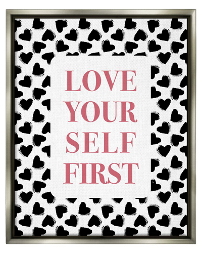 Stupell Love Yourself First Phrase Framed Floater Canvas Wall Art By Martina Pavlova