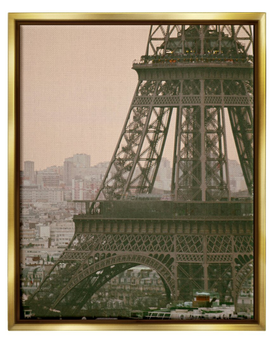 Stupell Eiffel Tower Paris Skyline Framed Floater Canvas Wall Art By Carina Okula