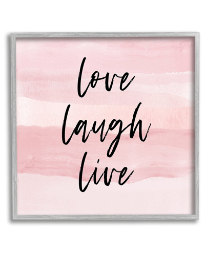 Stupell Pink Love Laugh Live Phrase Framed Giclee Wall Art By Martina Pavlova