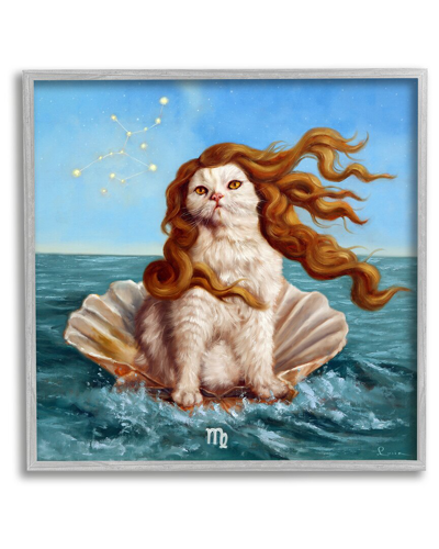 Stupell Cat In Ocean Seashell Framed Giclee Wall Art By Lucia Heffernan