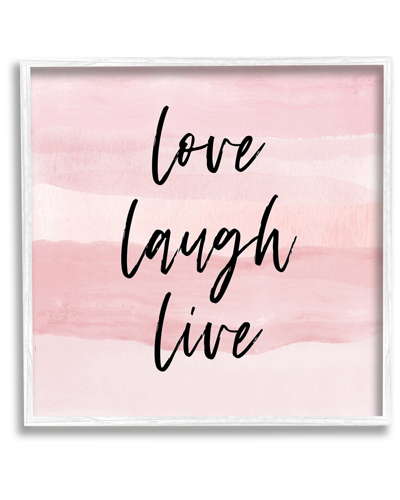 Stupell Pink Love Laugh Live Phrase Framed Giclee Wall Art By Martina Pavlova