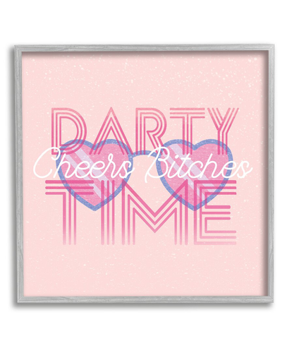 Stupell Cheers Party Time Pink Phrase Framed Giclee Wall Art By Lil' Rue