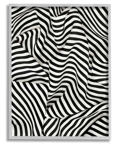 Stupell Folded Striped Drapery Pattern Framed Giclee Wall Art By Ashley Aldridge