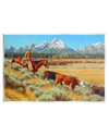 STUPELL WESTERN RANCH HORSE CATTLE WALL PLAQUE WALL ART BY JIMMY DYER