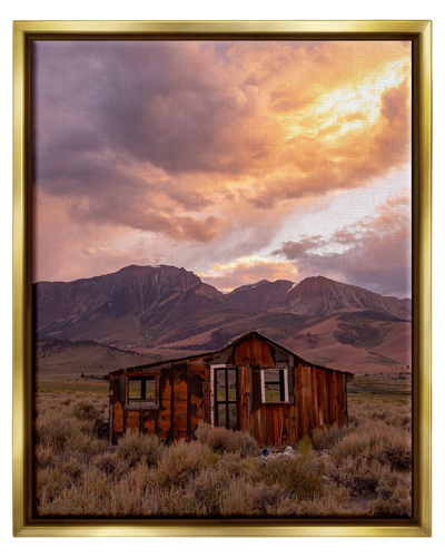 Stupell Rural Sunset Countryside Hut Framed Floater Canvas Wall Art By Jeff Poe