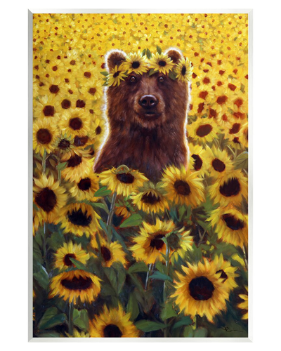 Stupell Happy Bear Sunflower Field Wall Plaque Wall Art By Lucia Heffernan