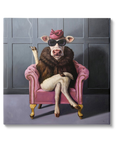 Stupell Chic Pink Glam Fashionable Cow Canvas Wall Art By Lucia Heffernan