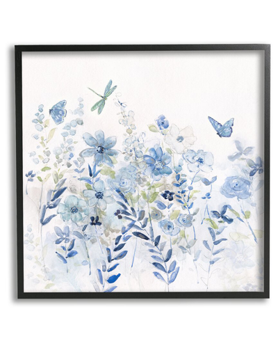 Stupell Delicate Blue Floral Garden Framed Giclee Wall Art By Sally Swatland