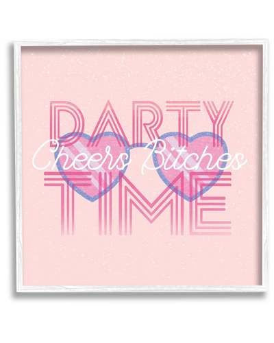 Stupell Cheers Party Time Pink Phrase Framed Giclee Wall Art By Lil' Rue