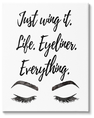 Stupell Just Wing It Eyeliner Makeup Phrase Canvas Wall Art By Amanda Greenwood