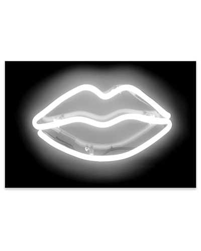 Icanvas Neon Lips Print On Acrylic Glass By Hailey Carr