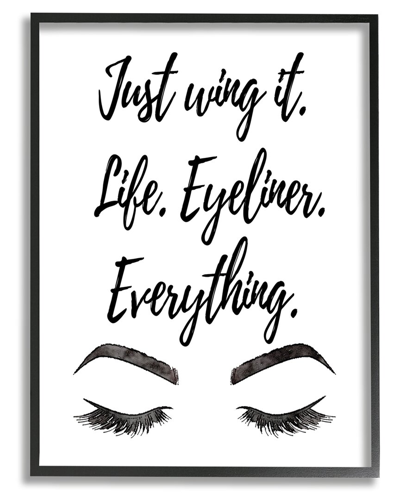 Stupell Just Wing It Eyeliner Makeup Phrase Framed Giclee Wall Art By Amanda Greenwood