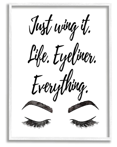 Stupell Just Wing It Eyeliner Makeup Phrase Framed Giclee Wall Art By Amanda Greenwood