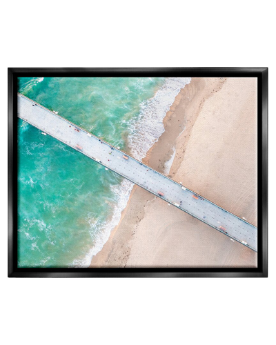 Stupell Aerial Ocean Beach Bridge Framed Floater Canvas Wall Art By Jeff Poe