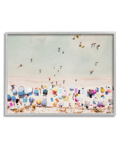 Stupell Aerial Beach View People Swimming Framed Giclee Wall Art By Krista Broadway