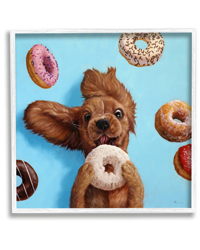 Stupell Funny Face Dog Licking Donut Framed Giclee Wall Art By Lucia Heffernan