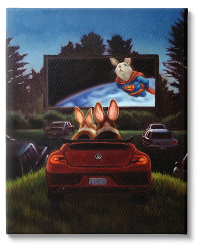 Stupell Romantic Bunny Movie Drive-in Canvas Wall Art By Lucia Heffernan