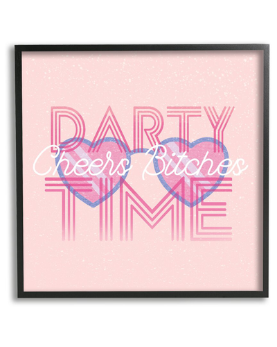Stupell Cheers Party Time Pink Phrase Framed Giclee Wall Art By Lil' Rue