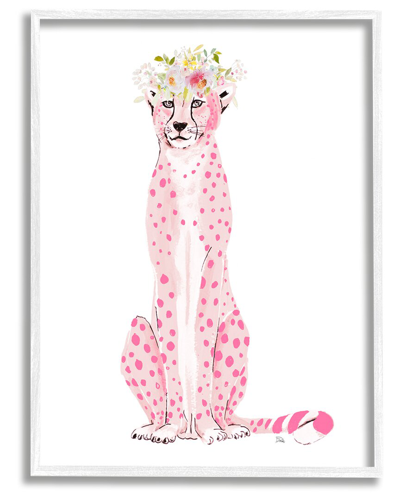 Stupell Pink Leopard Floral Garland Framed Giclee Wall Art By Patricia Pinto