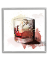 STUPELL CHERRY LIQUOR COCKTAIL GLASS FRAMED GICLEE WALL ART BY ALISON PETRIE