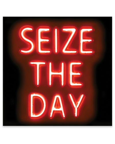 Icanvas Neon Seize The Day Print On Acrylic Glass By Hailey Carr