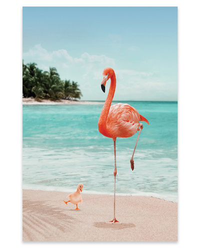 Icanvas Wannabe Flamingo Print On Acrylic Glass By Jonas Loose