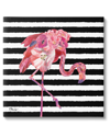 Stupell Floral Stripes Flamingo Bird Canvas Wall Art By Paul Brent