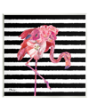 STUPELL FLORAL STRIPES FLAMINGO BIRD WALL PLAQUE WALL ART BY PAUL BRENT