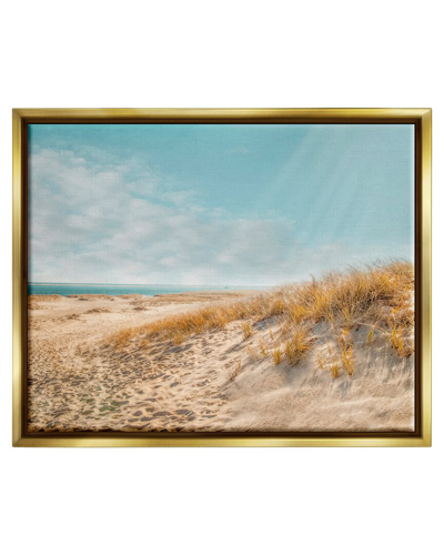 Stupell Sandy Ocean Beach Sun Rays Framed Floater Canvas Wall Art By Brooke T. Ryan