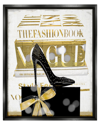 Stupell Fashion Books Stacked Glam Heels Framed Floater Canvas Wall Art By Madeline Blake