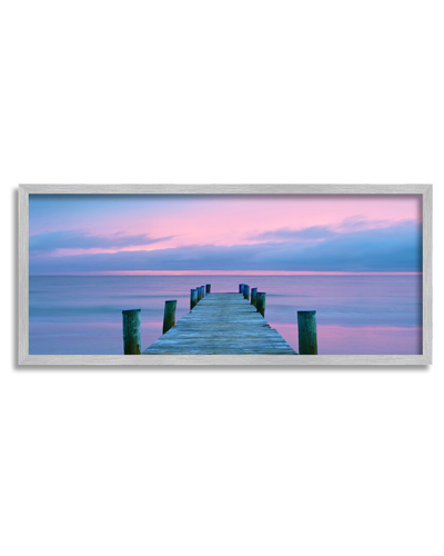 Stupell Vivid Sunset Ocean Dock Horizon Framed Giclee Wall Art By Jack Reed