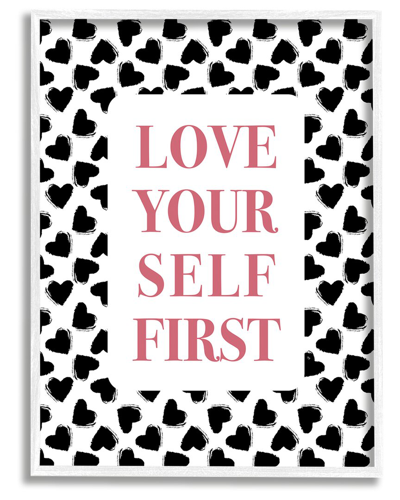 Stupell Love Yourself First Phrase Framed Giclee Wall Art By Martina Pavlova