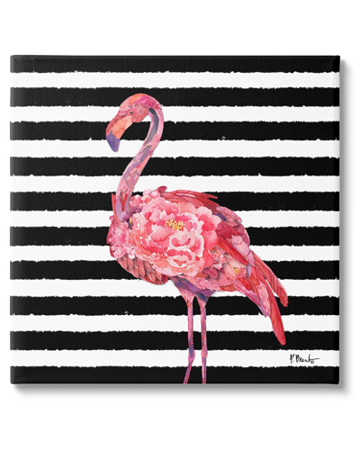 Stupell Blossoming Pink Flamingo Stripes Wall Plaque Wall Art By Paul Brent