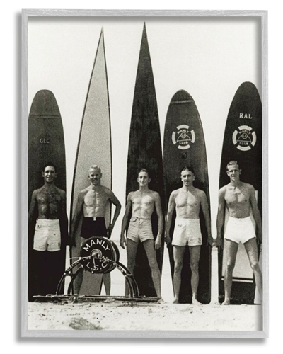 Stupell Vintage Photography Male Surfers Framed Giclee Wall Art By Graffitee Studios