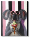 Stupell Happy Koala Ice Cream Stripes Framed Giclee Wall Art By Lucia Heffernan