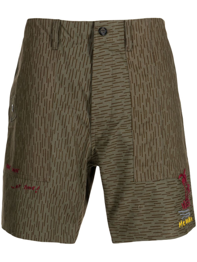 President's Stripe-pattern Cotton Shorts In Camouflage
